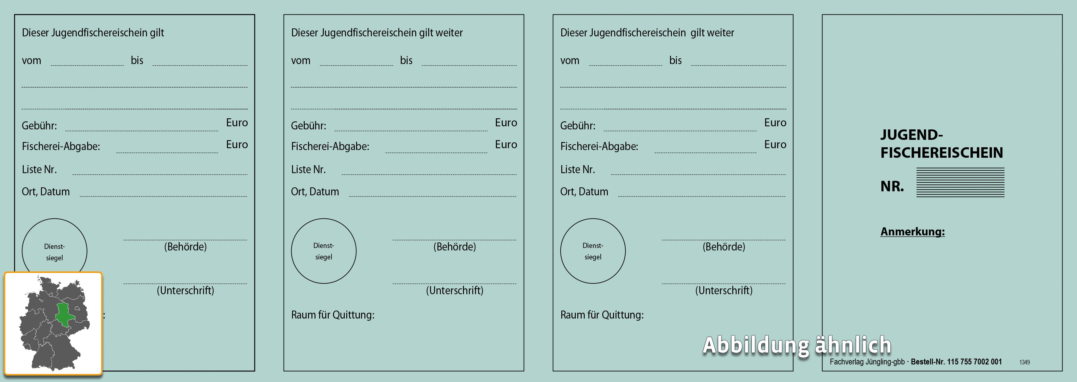 Jugendfischereischein in Blau