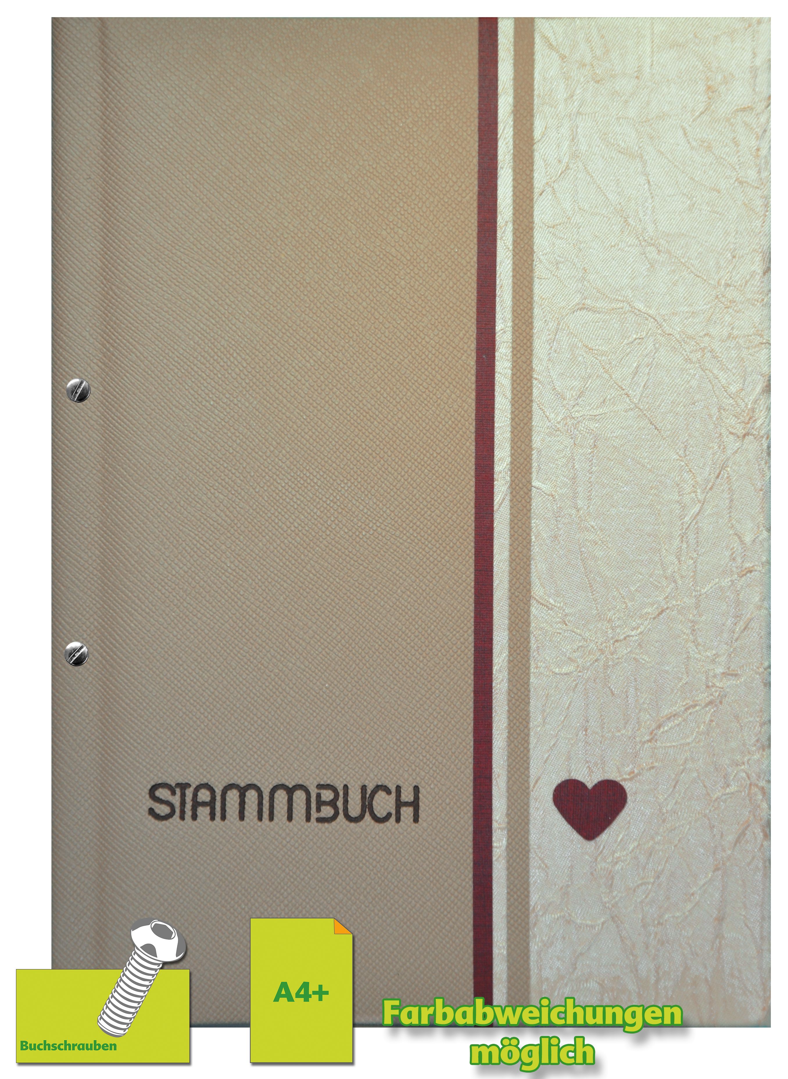 Stammbuch BROWNIE, DIN A4+, mit Buchschrauben
