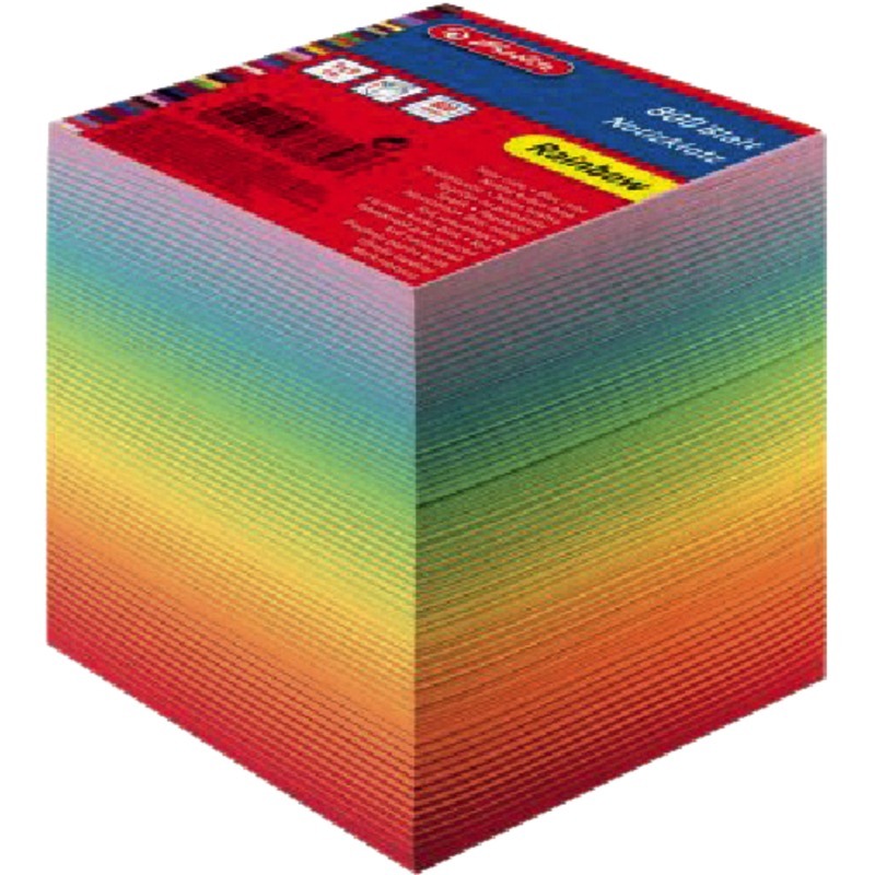 Herlitz Notiz-Zettelklotz Rainbow, geleimt