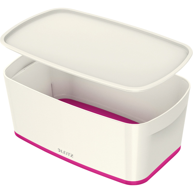 LEITZ MyBox® Klein mit Deckel, Aufbewahrungsbox 5229, 5 Liter - pink