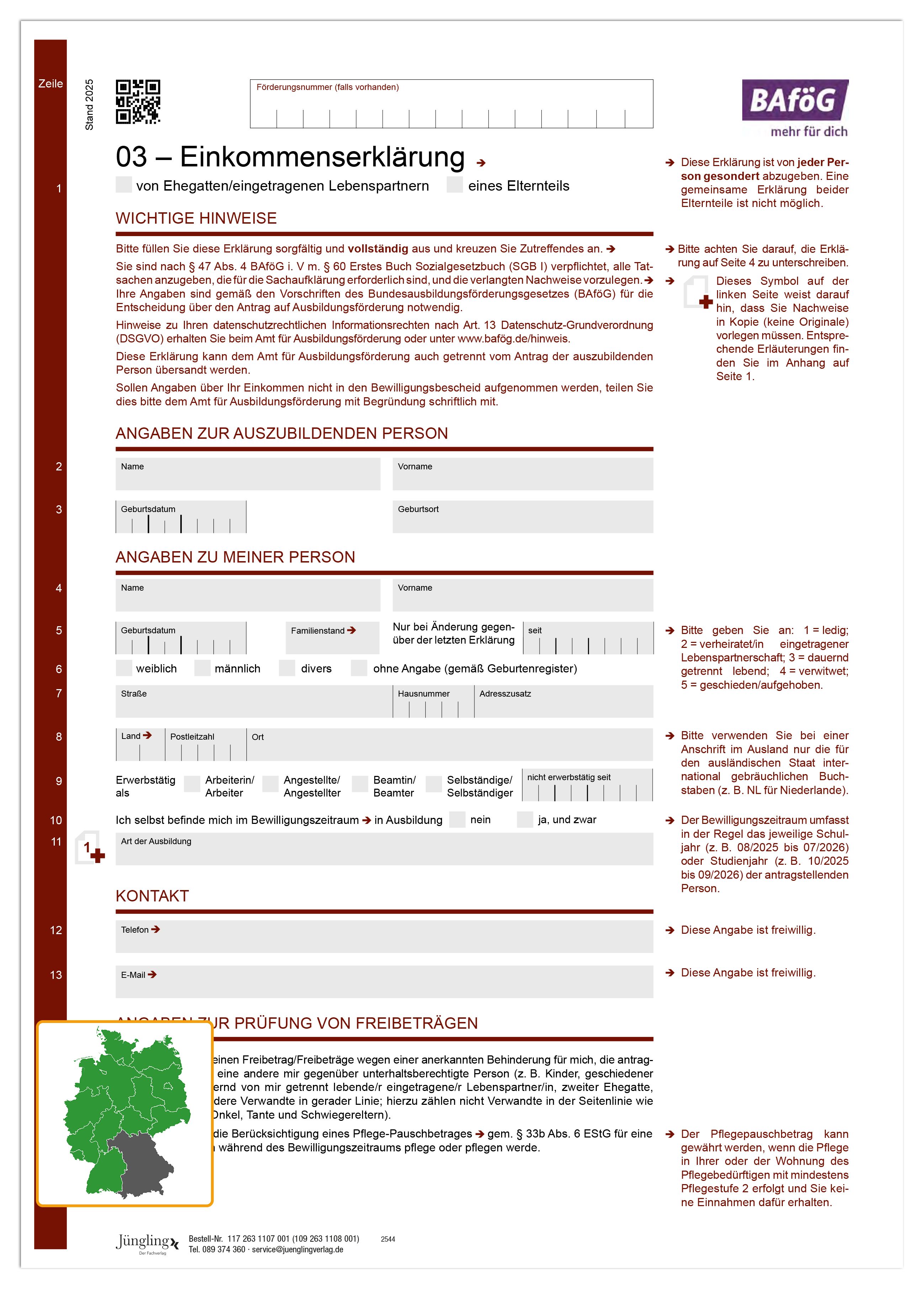 Formblatt 03 - Einkommenserklärung
