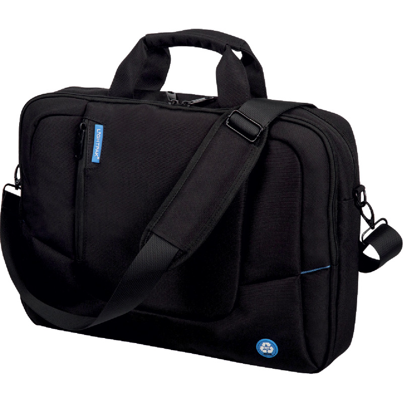 LIGHTPAK® Laptoptasche, RPET Nylon PET recycelt, 17 Zoll - schwarz