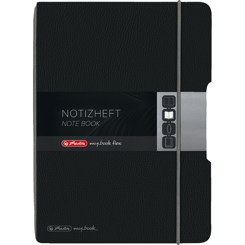 herlitz Notizbuch my.book flex Lederoptik DIN A5, dotted/punktiert - schwarz