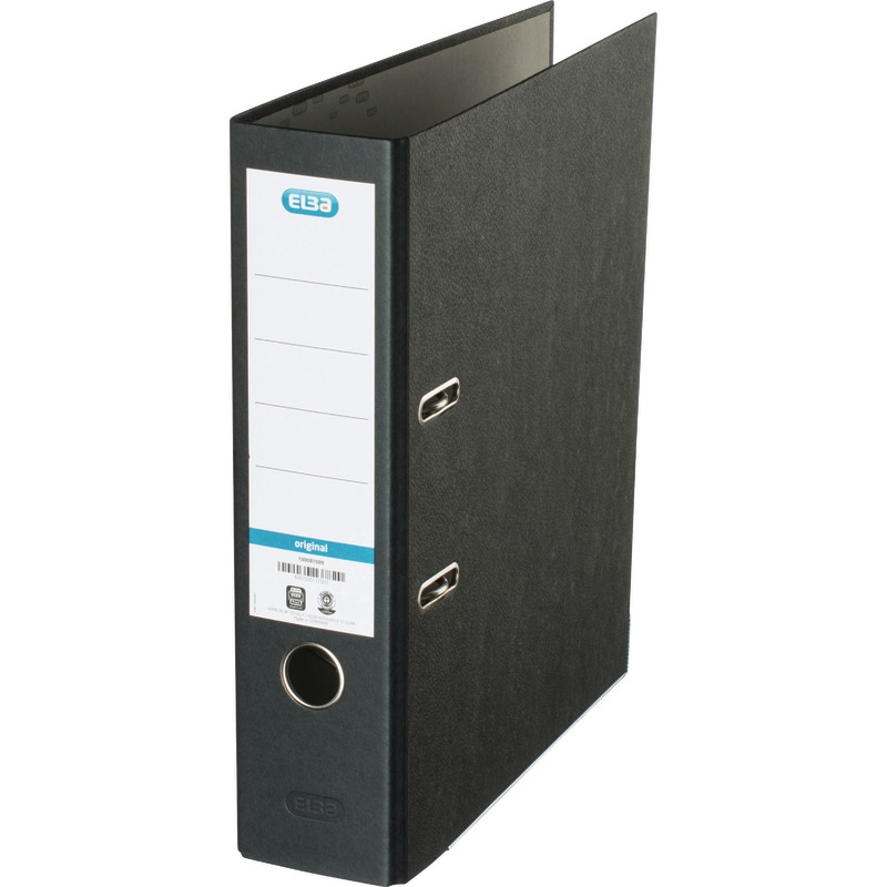 ELBA Wolkenmarmor-Ordner smart DIN A4, Rückenbreite 80 mm - schwarz