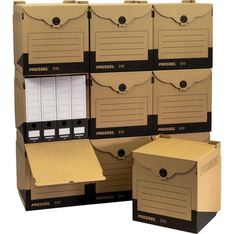 Pressel Archivset A75 Natur/Schwarz, Packung: 10 Sammelbehälter + 40 Archivboxen