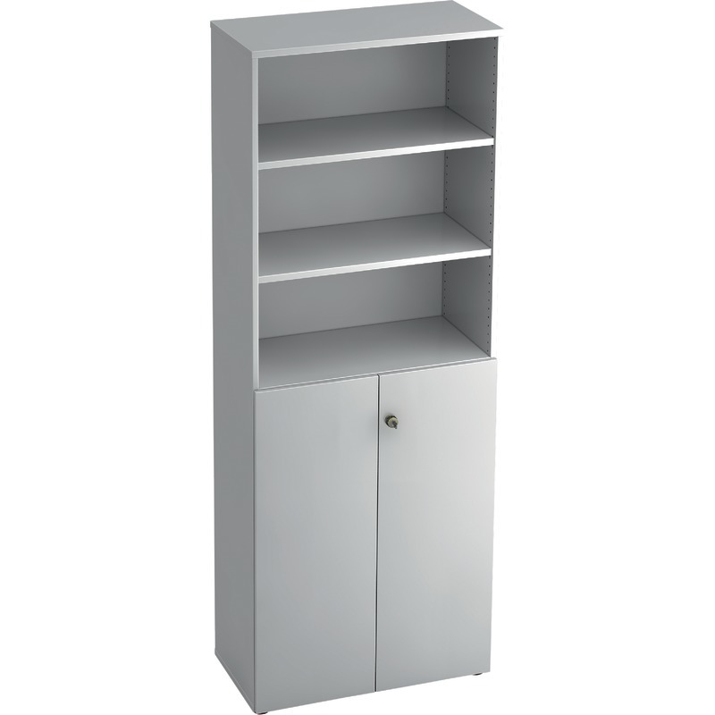 SoldanOffice Aktenschrank PROFI, 6 Ordnerhöhen inkl. 3 Regalelementen, B x H x T: 800 x 2.200 x 420 mm - weiß