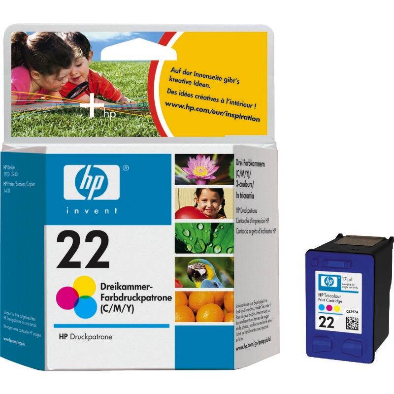 hp vivera Tintenpatrone C9352A (Nr. 22), 3-farbig