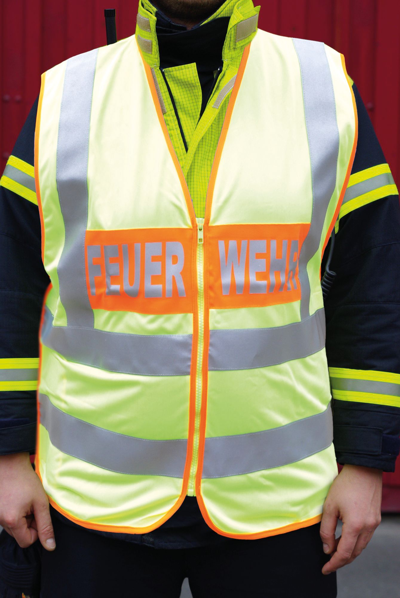 Warnweste gelb mit Aufdruck FEUERWEHR
