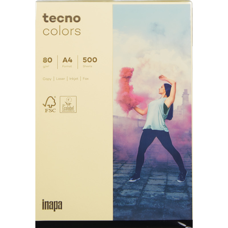 Kopierpapier tecno® colors, DIN A4, 80 g/m², Pack: 500 Blatt - hellgelb