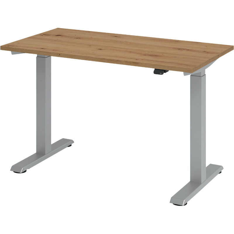 SoldanOffice höhenverstellbarer Schreibtisch XMST, B x H x T: 1.200 x 730 – 1.190 x 670 mm - Eiche