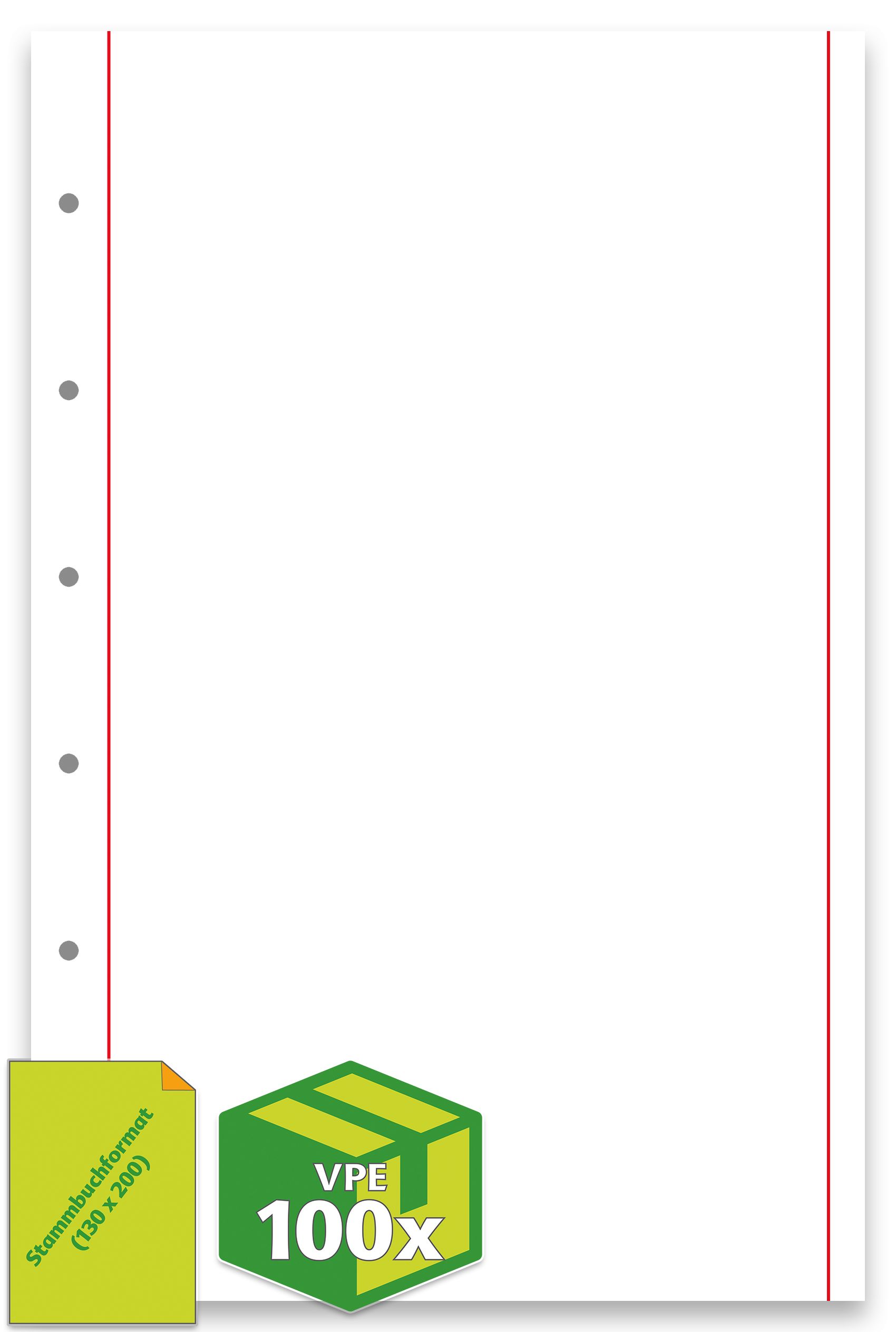 Papier Stammbuchformat Taufurkunde, Schmuckrand, 6-Ring-Lochung, 1 VPE = 100 Stück