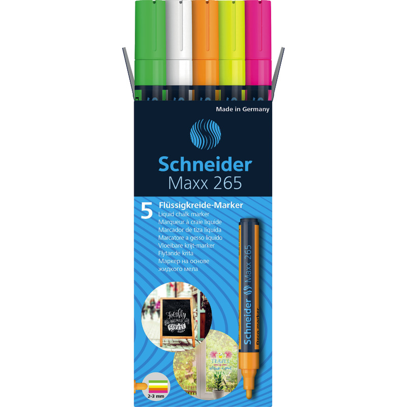 SCHNEIDER Kreidemarker Maxx 265, 5er Etui farbsortiert