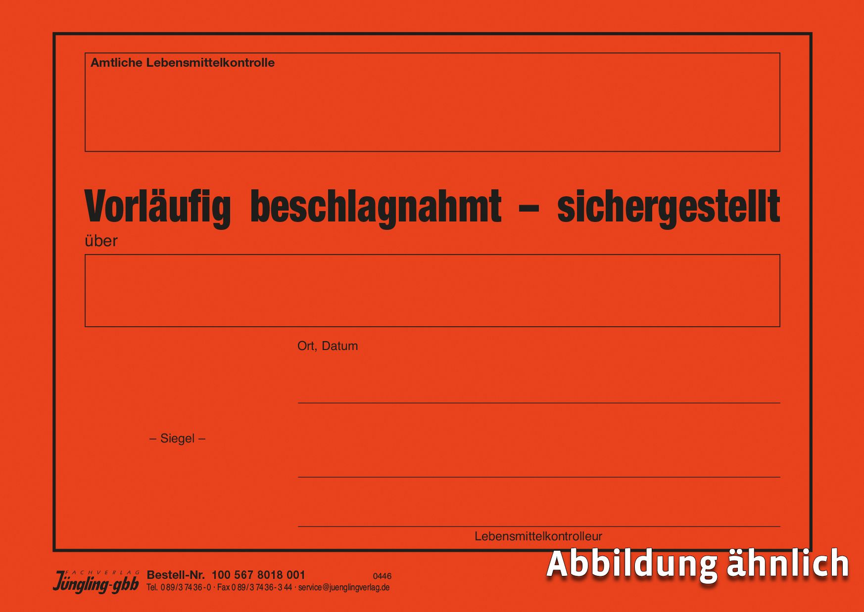 Aufkleber Vorläufig beschlagnahmt, rot