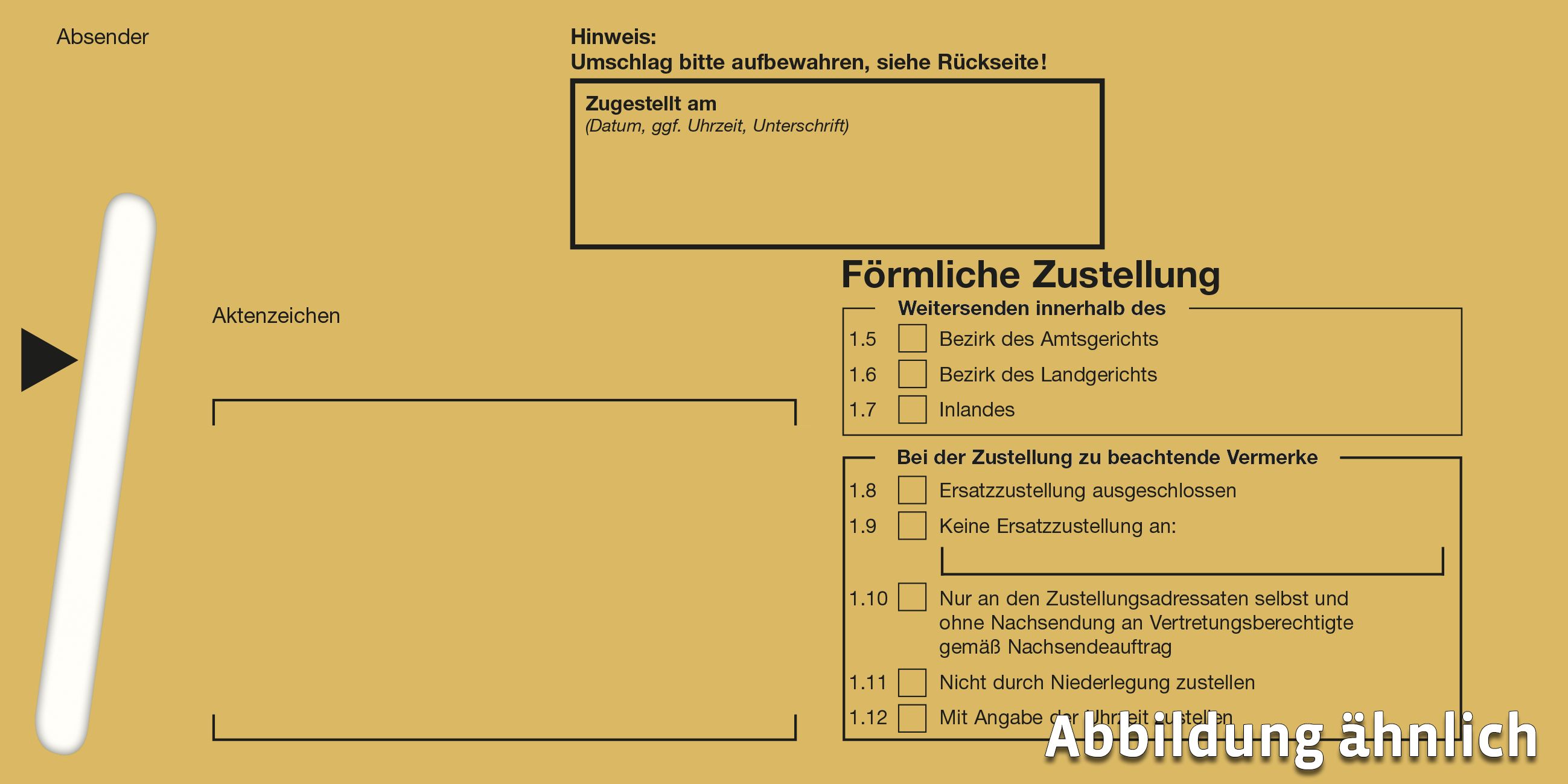 Förmliche Zustellung: Innerer Umschlag ohne Fenster, haftklebend, 110 x 220
