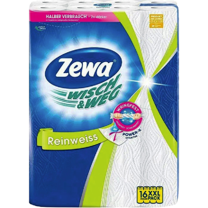 Zewa Küchenrollen Wisch  Weg Reinweiß, 16 Rollen