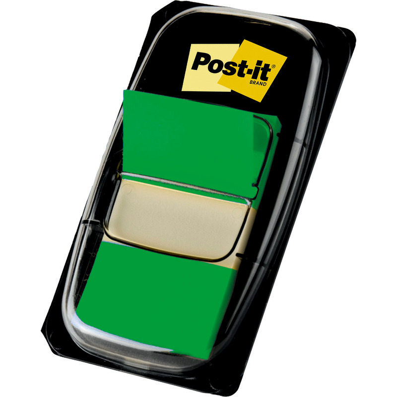Post-it® Index Haftstreifen, Standard, 25.4 mm x 43.2 mm, 50 Haftstreifen/Spender - grün