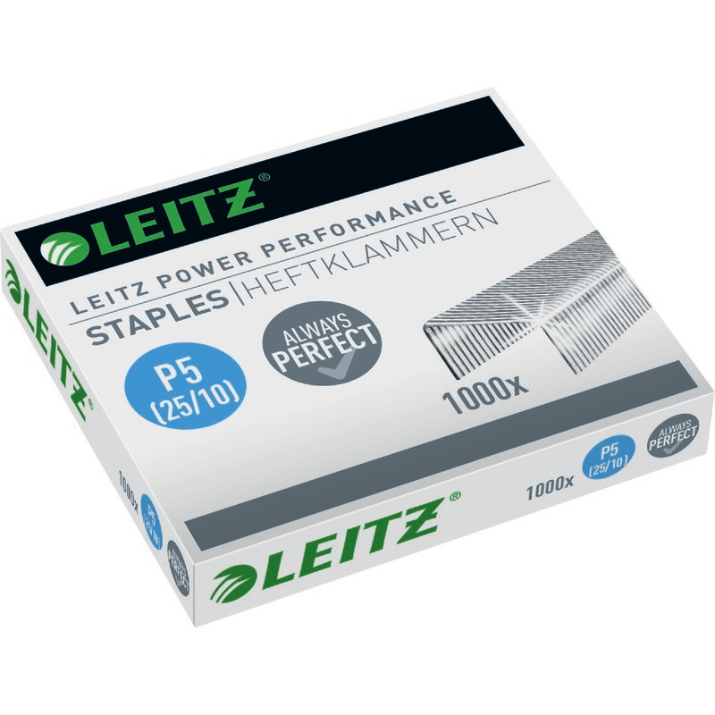 LEITZ Heftklammern 5574, 25/10 S, 1.000 Stück