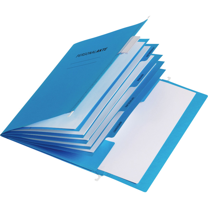 PAGNA Personalhefter 44105 DIN A4, 4 Fächer mit Tasche, Karton - blau