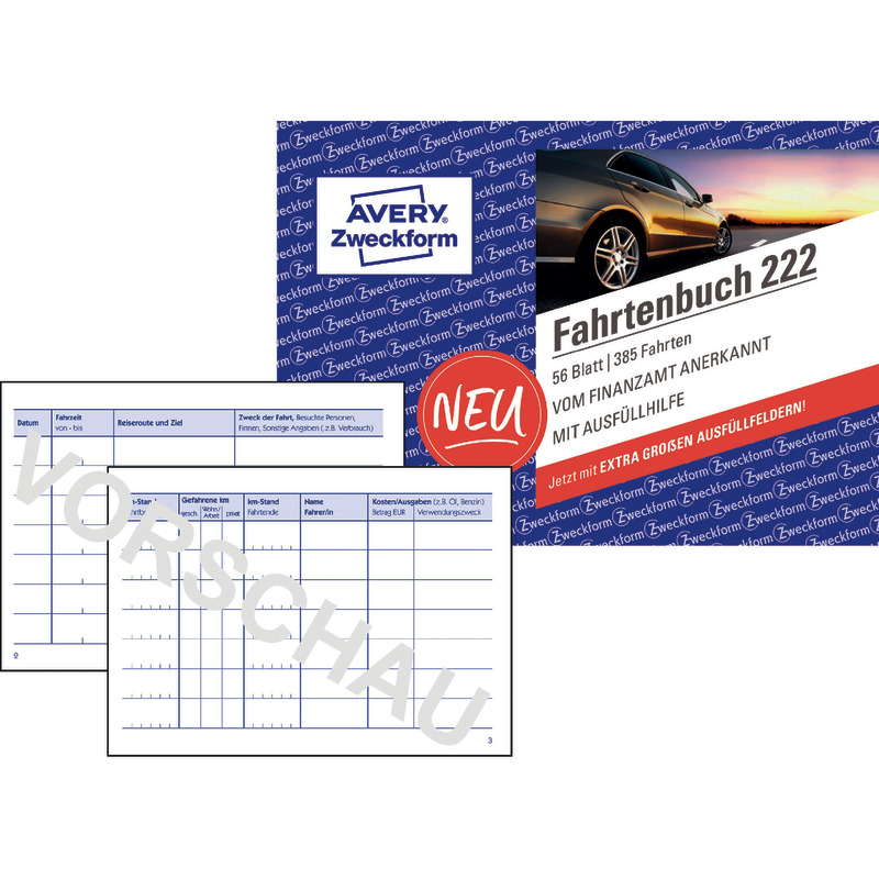 AVERY® Zweckform Fahrtenbuch 222, DIN A6, quer