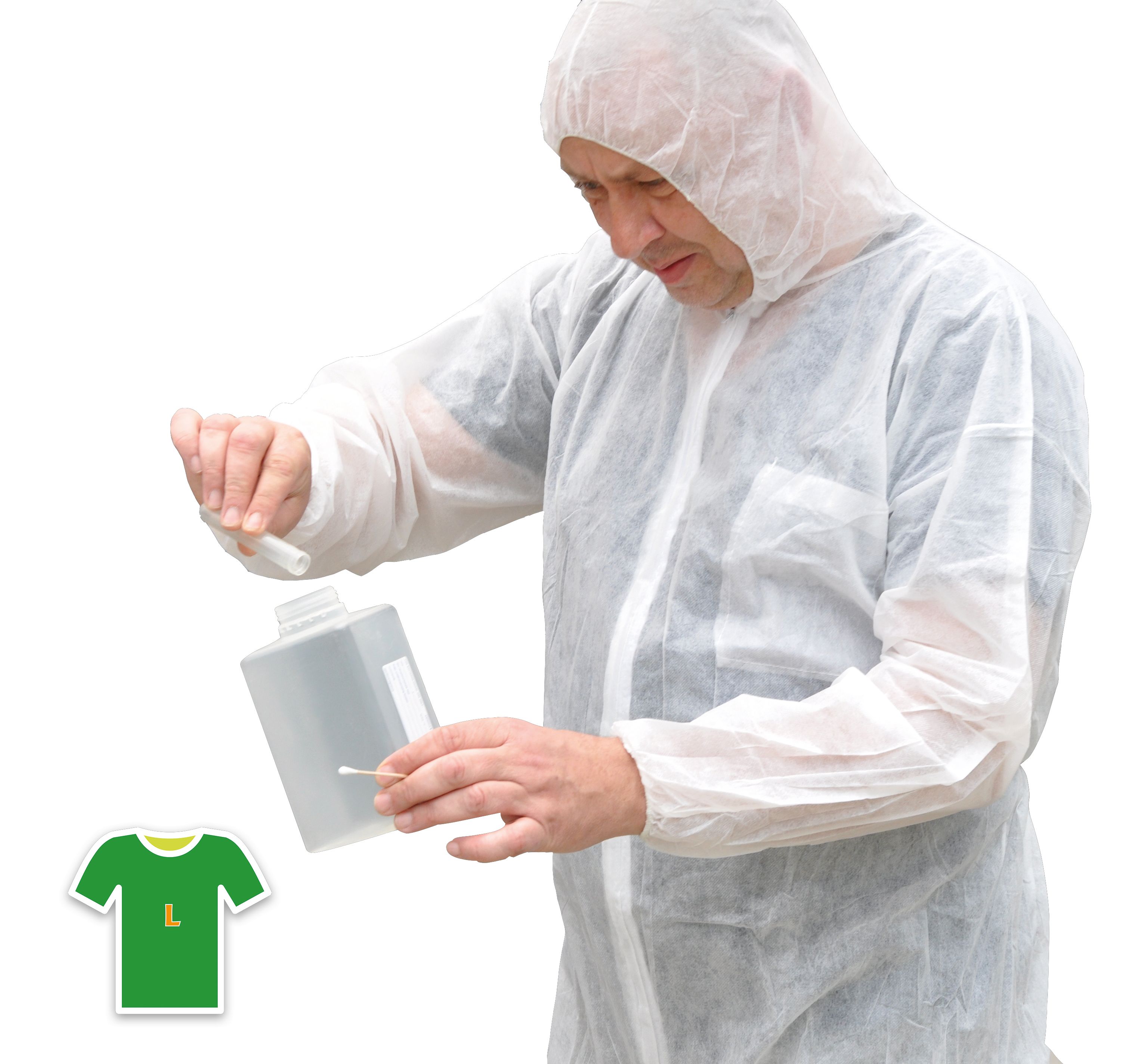 PPSoft-Overall weiß Gr. L mit Kapuze PPSoft-Overall weiß Gr. L mit Kapuze