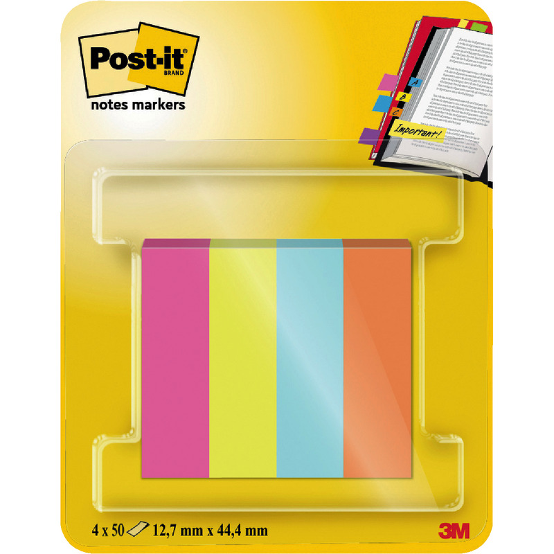 Post-it® Page Marker 670-4-POP, 4 x 50 Blatt, powerpink, neongrün, türkis, vitalorange