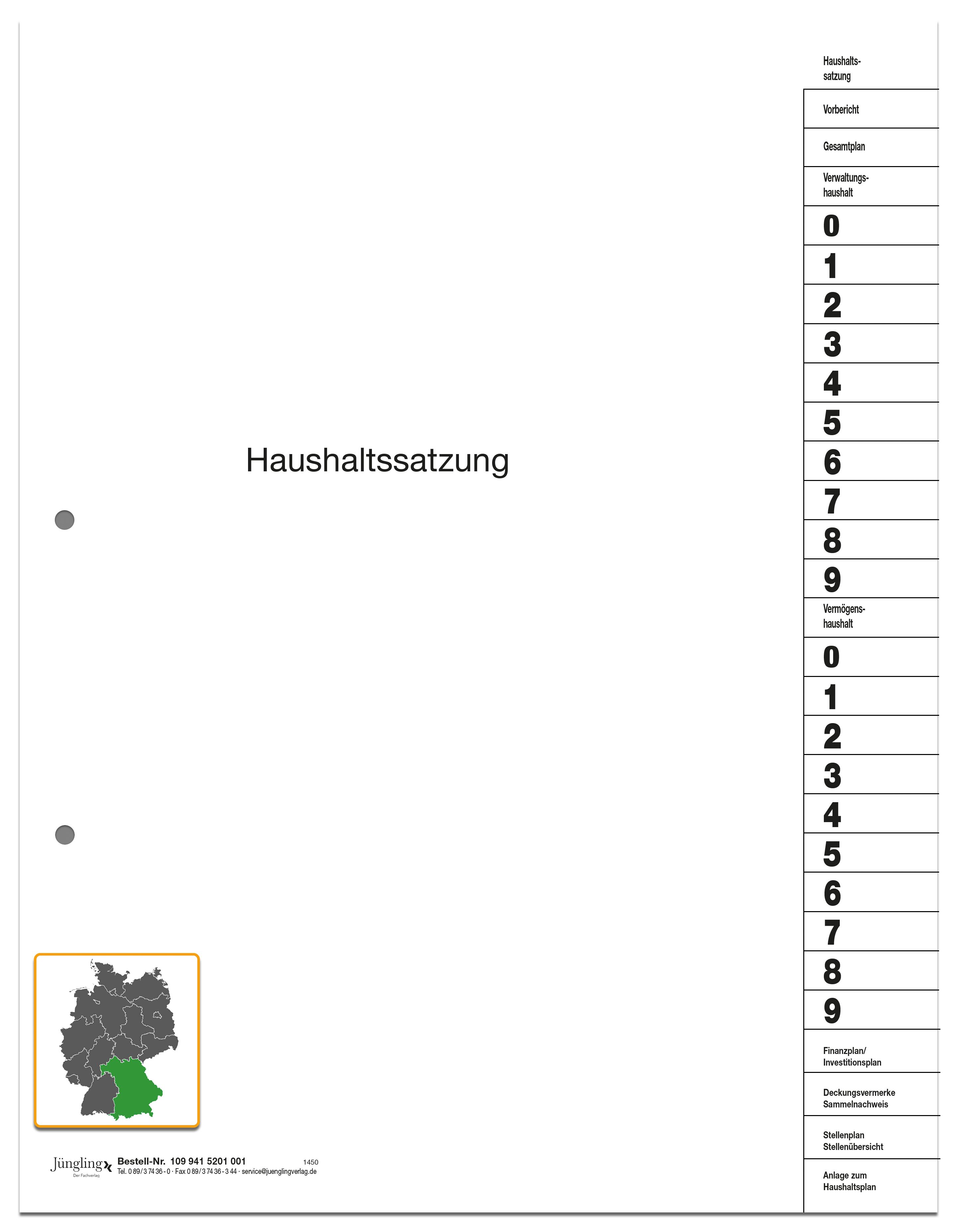 Register-Satz Haushaltssatzung, 29-teilig