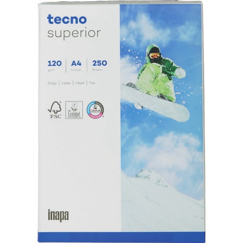 Kopierpapier tecno® superior, DIN A4, 120 g/m², Pack: 250 Blatt