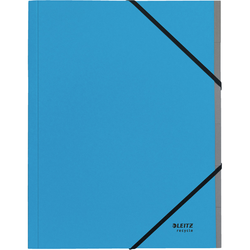 LEITZ Eckspannmappe Recycle 3914, Karton, 6 Fächer - blau