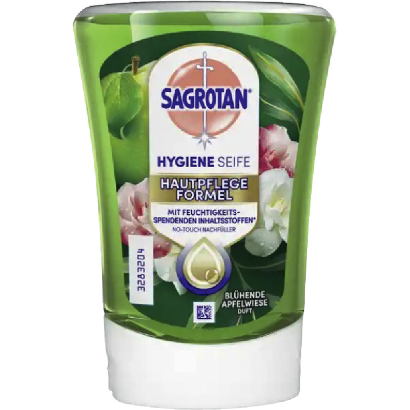 Sagrotan Nachfüller für No-Touch Seifenspender, Apfel-Jasmin,  250 ml Flasche