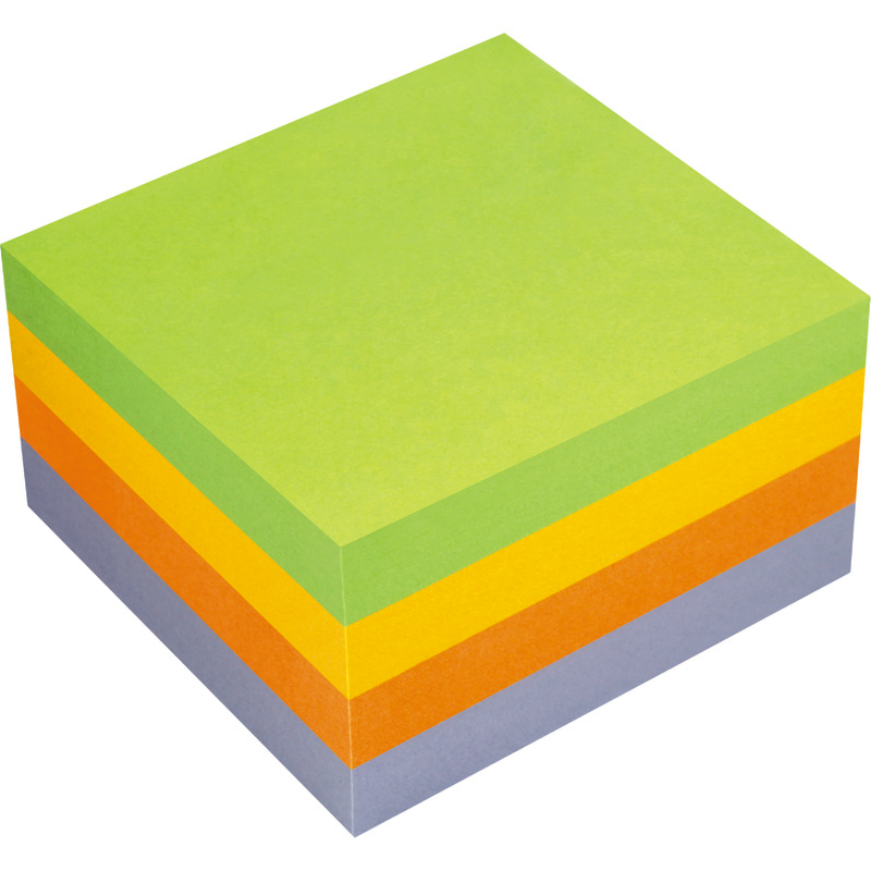 INFO NOTES Haftnotizen SPRING-MIX Würfel, 75 x 75 mm, farbig sortiert, 400 Blatt