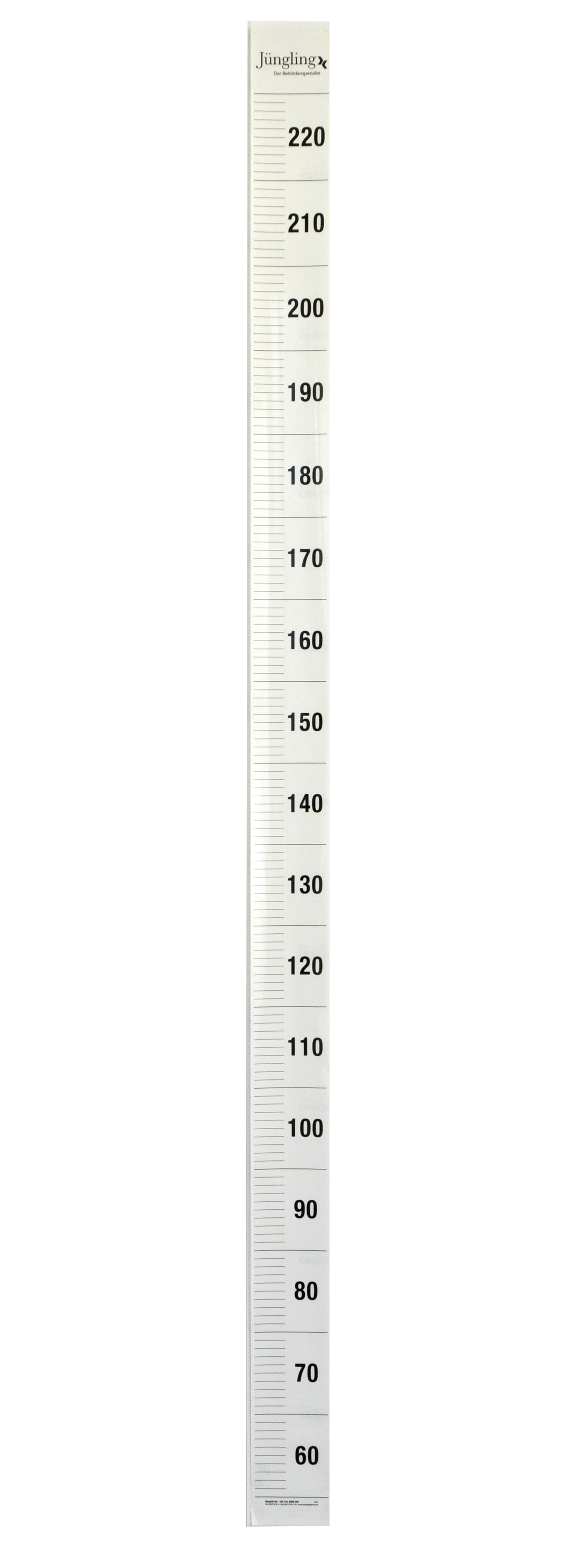 Messleiste zur Körpergrößenermittlung XL, Skala 60-220 cm, selbstklebend zur Wandanbringung