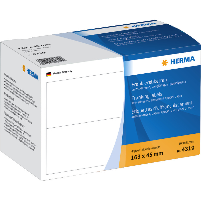 HERMA Frankieretiketten 4319, B x H: 163 x 45 mm, 1.000 Stück