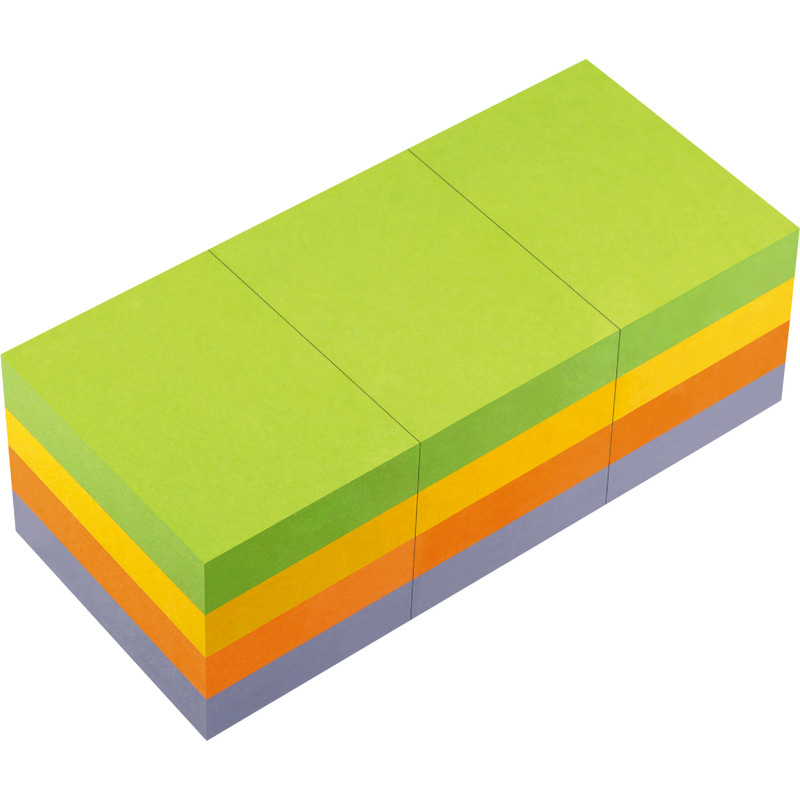 INFO NOTES Haftnotizen SPRING-MIX, 50 x 40 mm, farbig sortiert, Packung: 12 Block