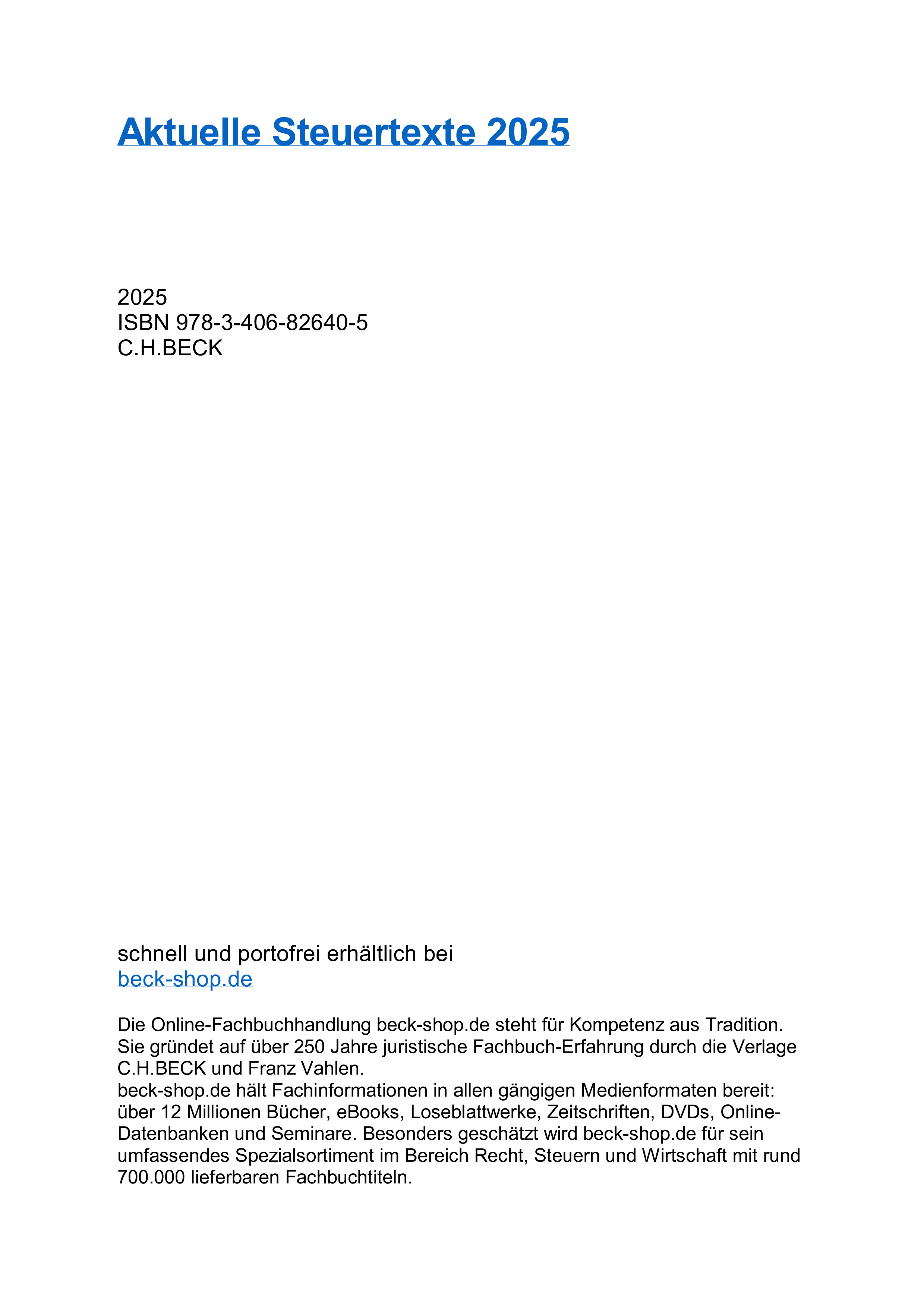 aaAktuelle Steuertexte 2025