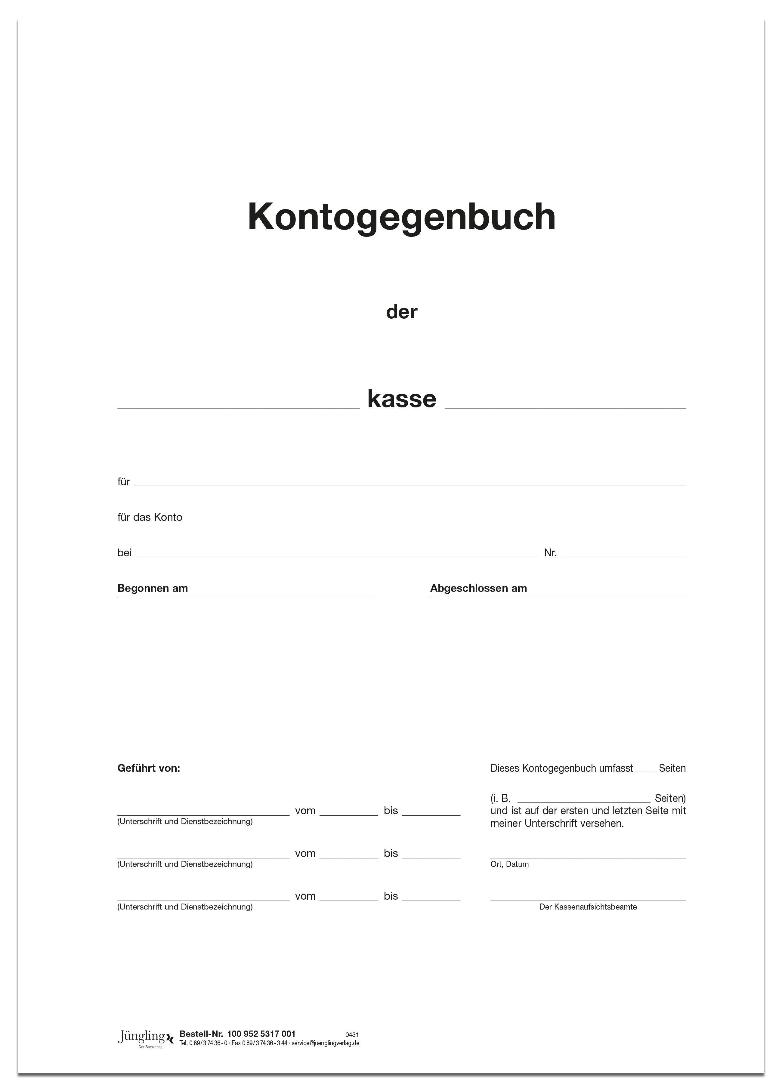 Kontogegenbuch 2-spaltig - Titelbogen