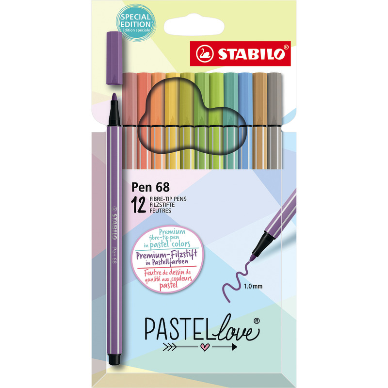 STABILO Premium-Filzstifte pen 68 Pastellove, 12er Etui