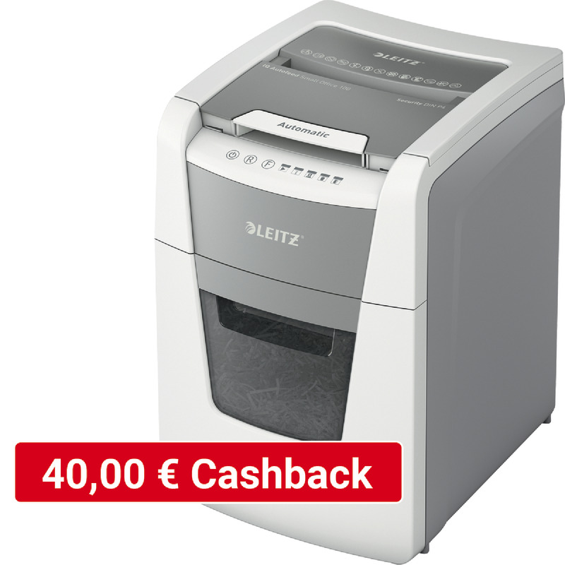 LEITZ IQ Autofeed Aktenvernichter Small Office 100, Sicherheitsstufe P-4