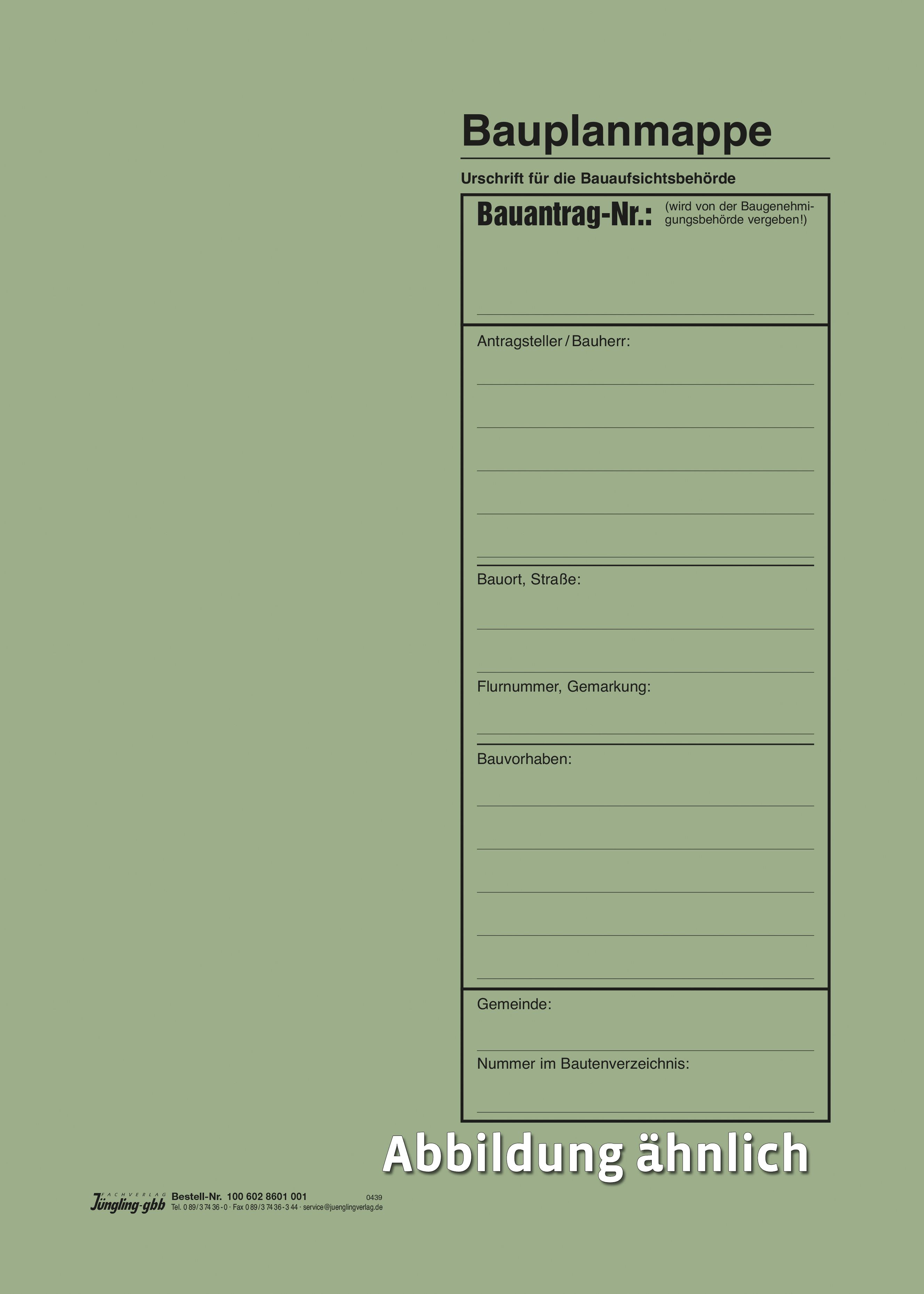 Schnellhefter für Bauvorlagen grün, doppelt heftbar