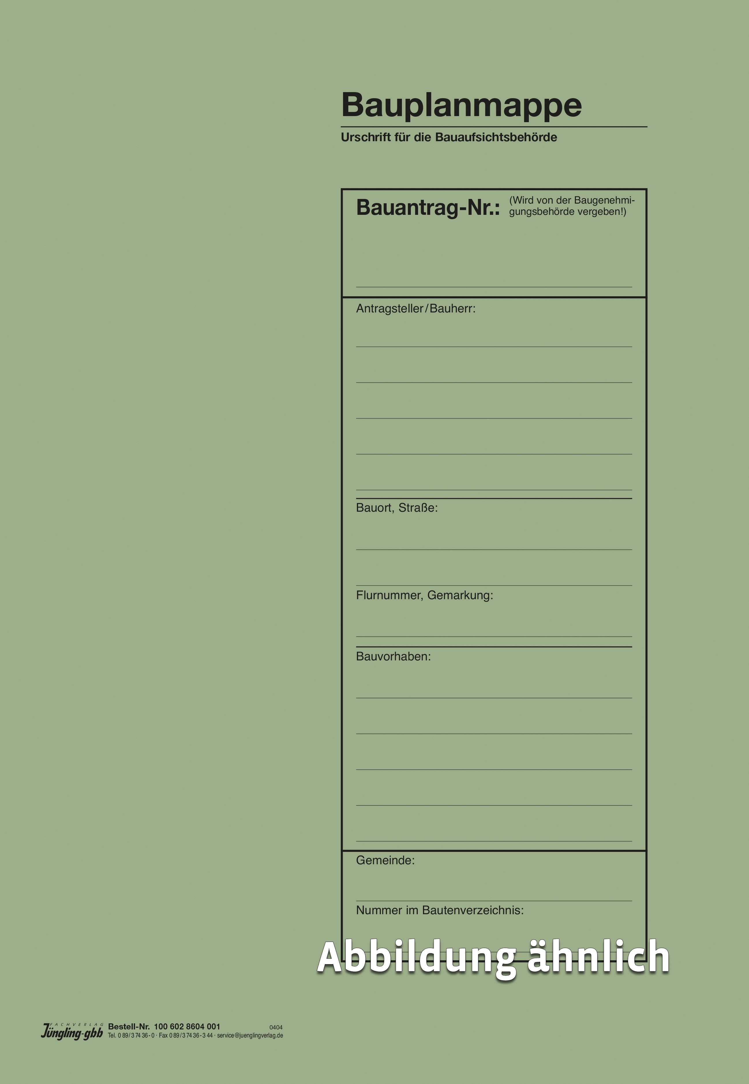 Einlegemappe für Bauvorlagen, grün