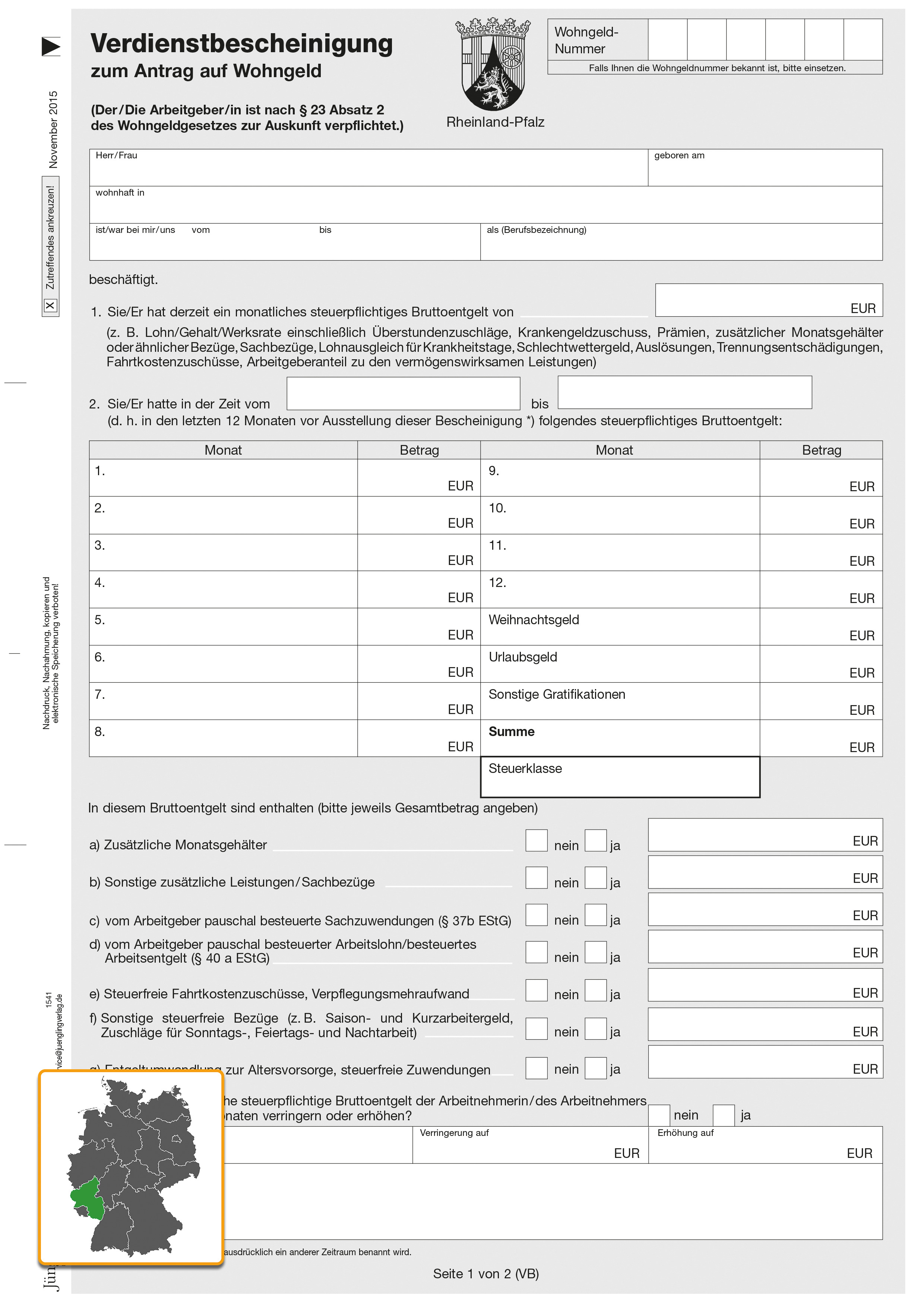 Verdienstbescheinigung, A4