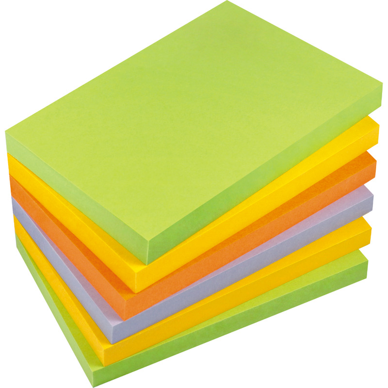 INFO NOTES Haftnotizen SPRING-MIX, 125 x 75 mm, farbig sortiert, Packung: 6 Block