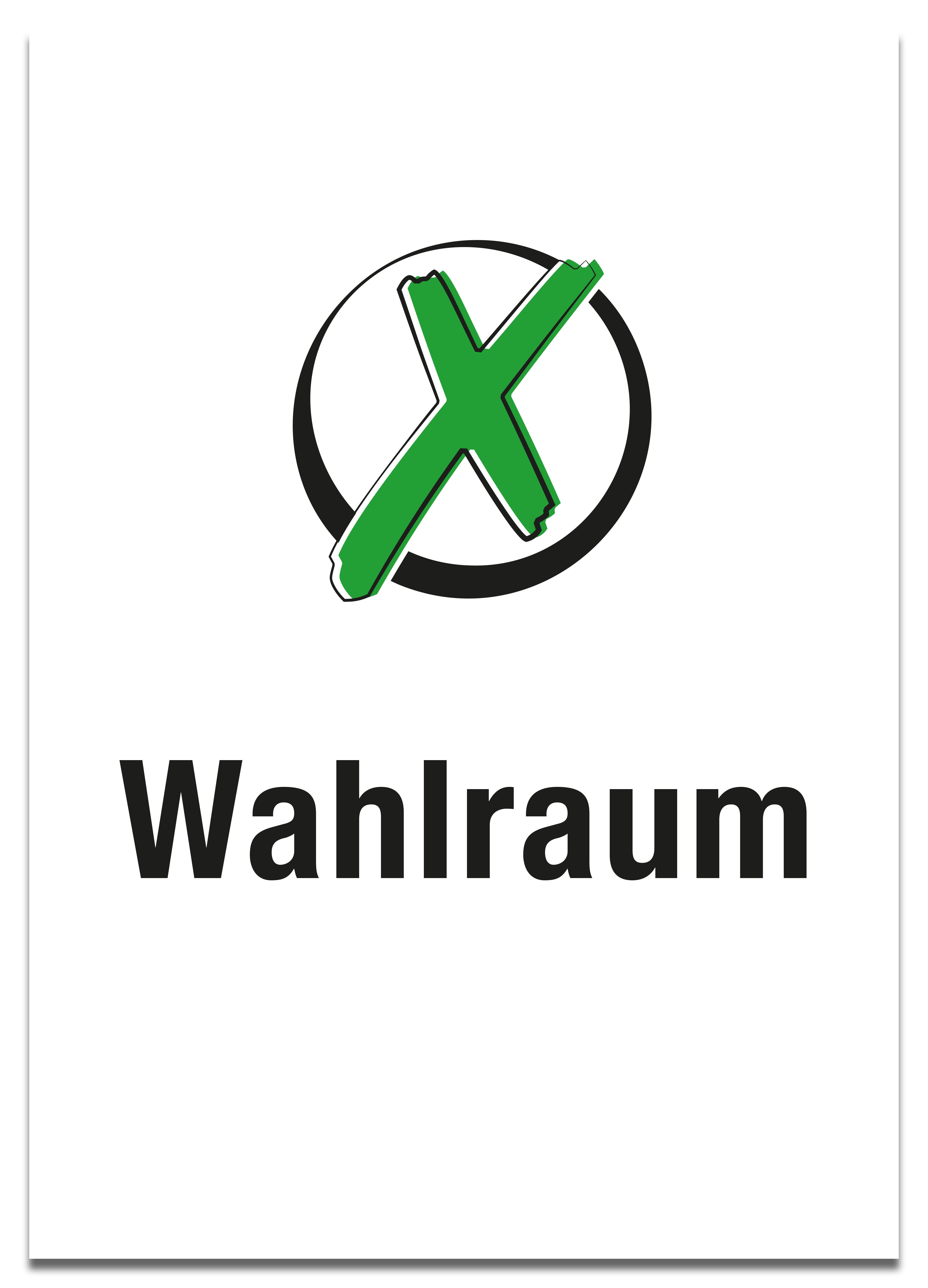 Plakat Wahlraum A3, farbig