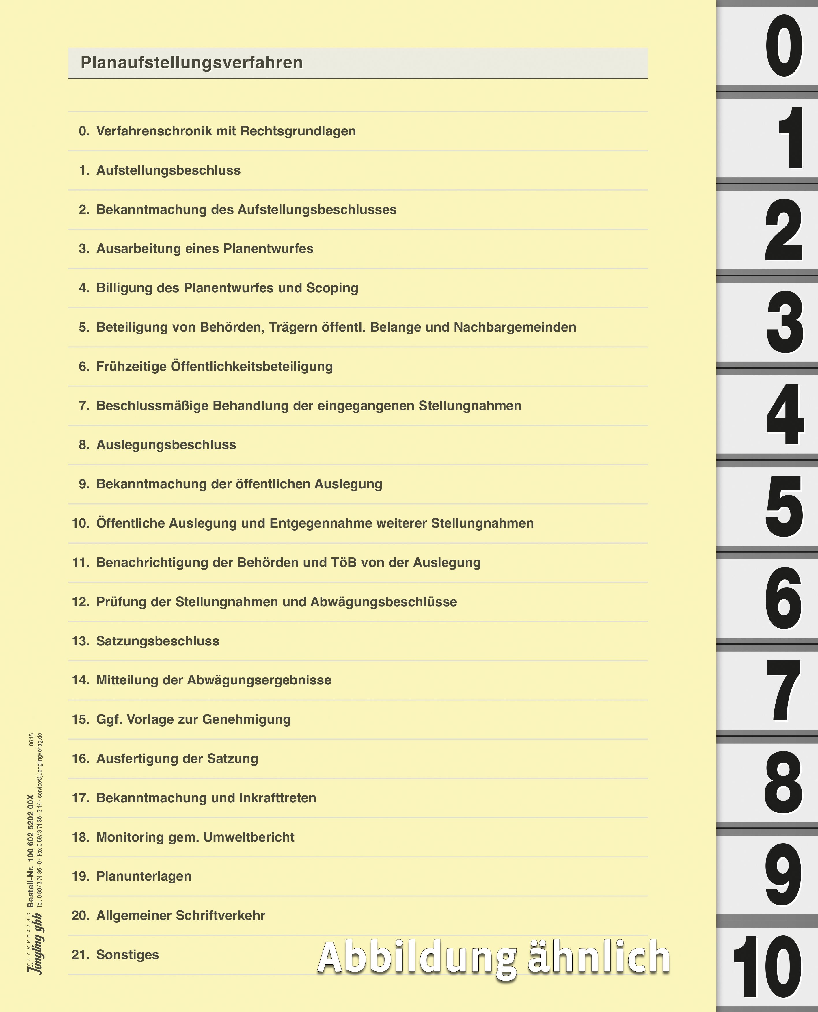 Register Planaufstellungsverfahren, 24-teilig, Karton