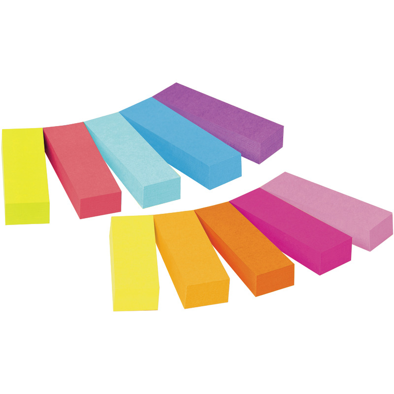 Post-it® Page Marker, Verschiedene Farben, 15 mm x 50 mm, 50 Blatt/Block, 10 Blöcke/Packung