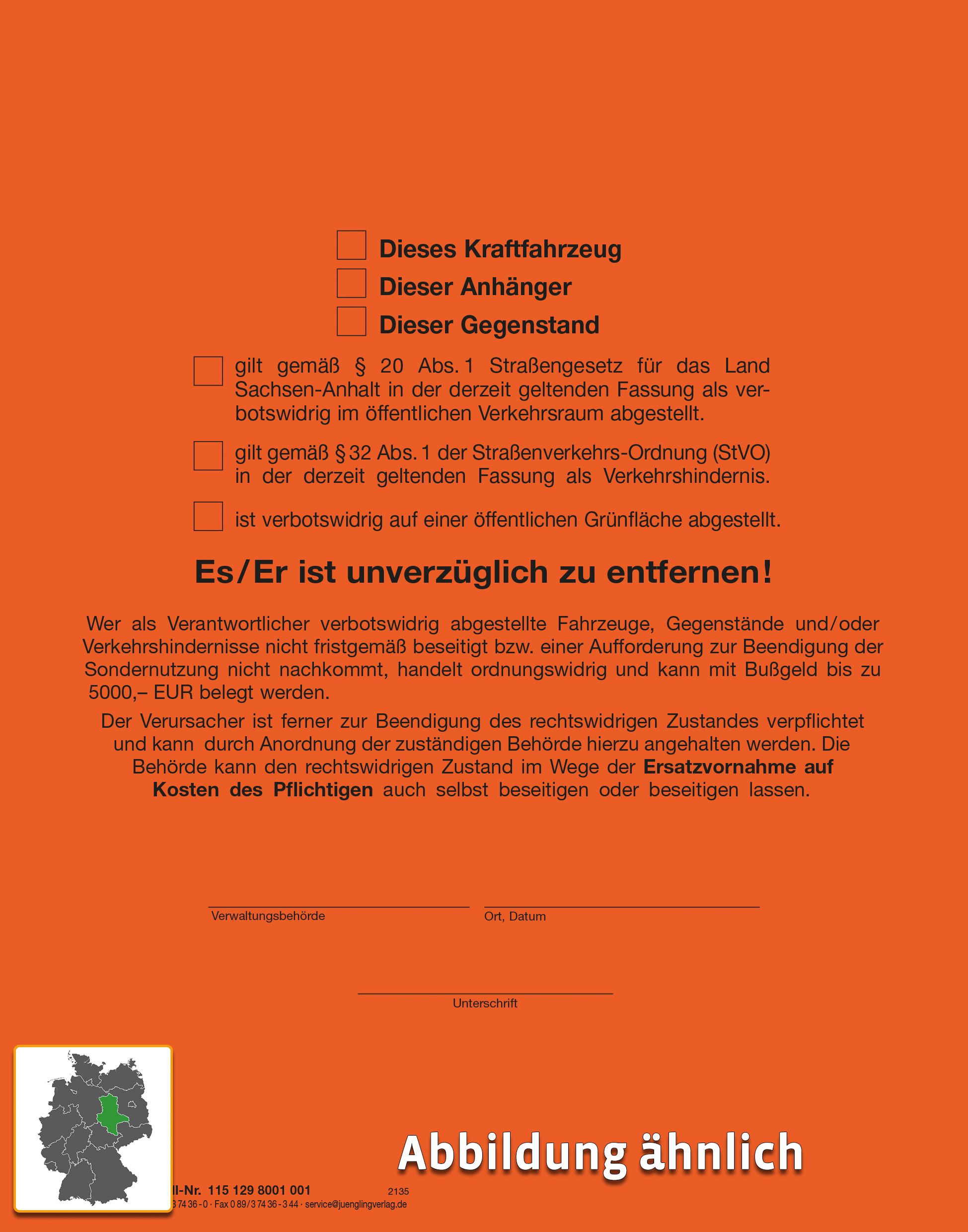 Aufkleber Roter Punkt nach StVG LSA und StVO (Sachsen-Anhalt), A5, leuchtrot