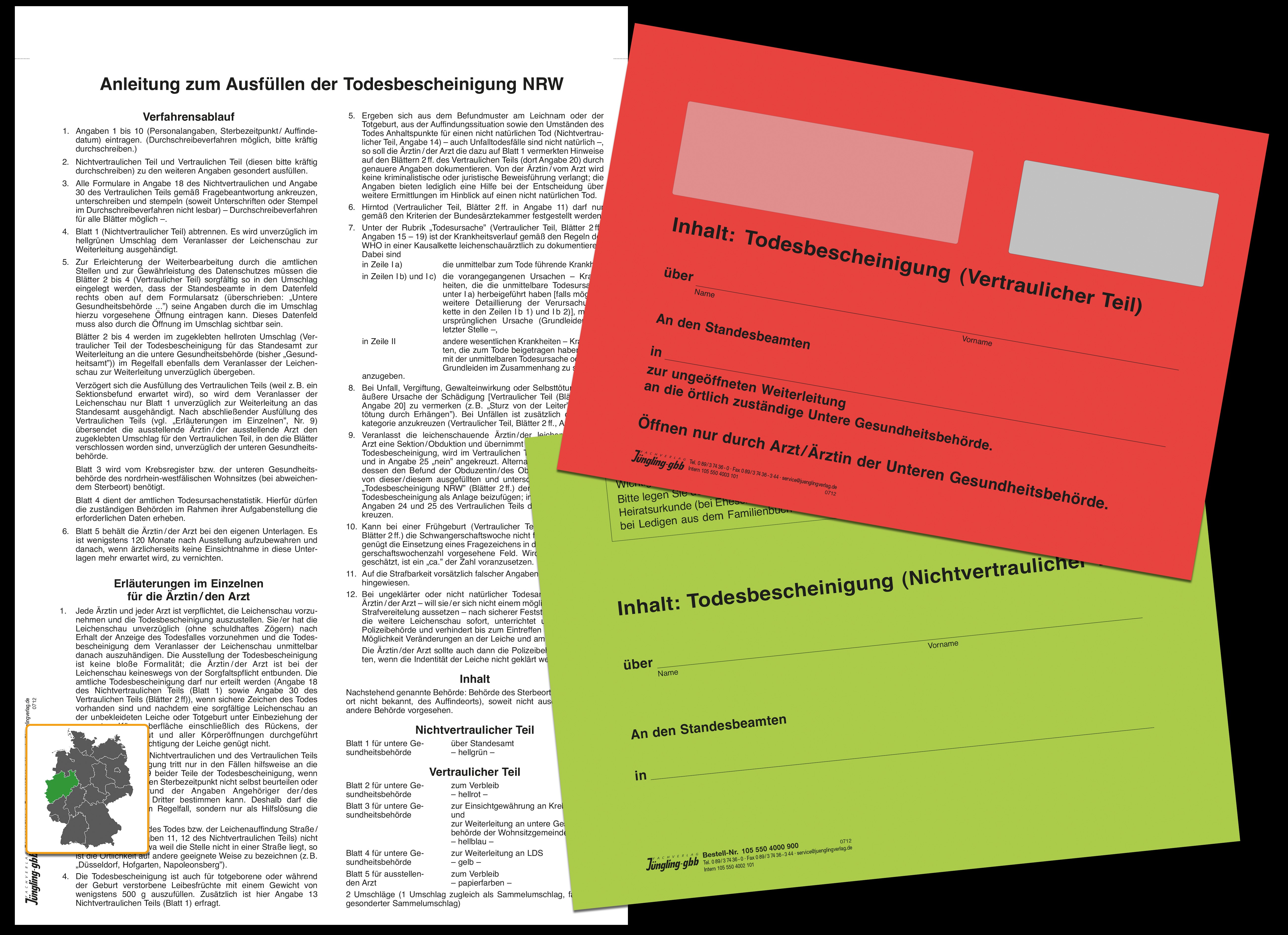 Set Todesbescheinigung Nordrhein-Westfalen