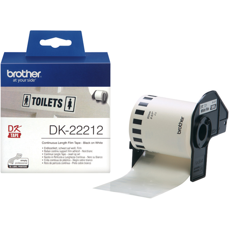 Brother Endlosetikettenrolle DK22212, B x L: 62 mm x 15, 24 m, schwarz/weiß