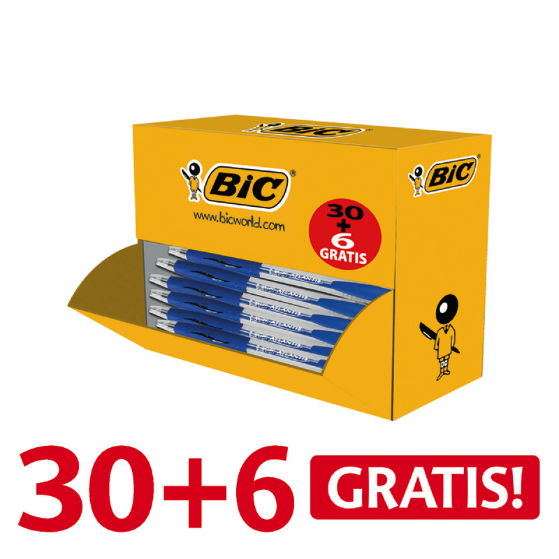 30 + 6 GRATIS! 36 BIC Druckkugelschreiber Atlantis Classic - blau