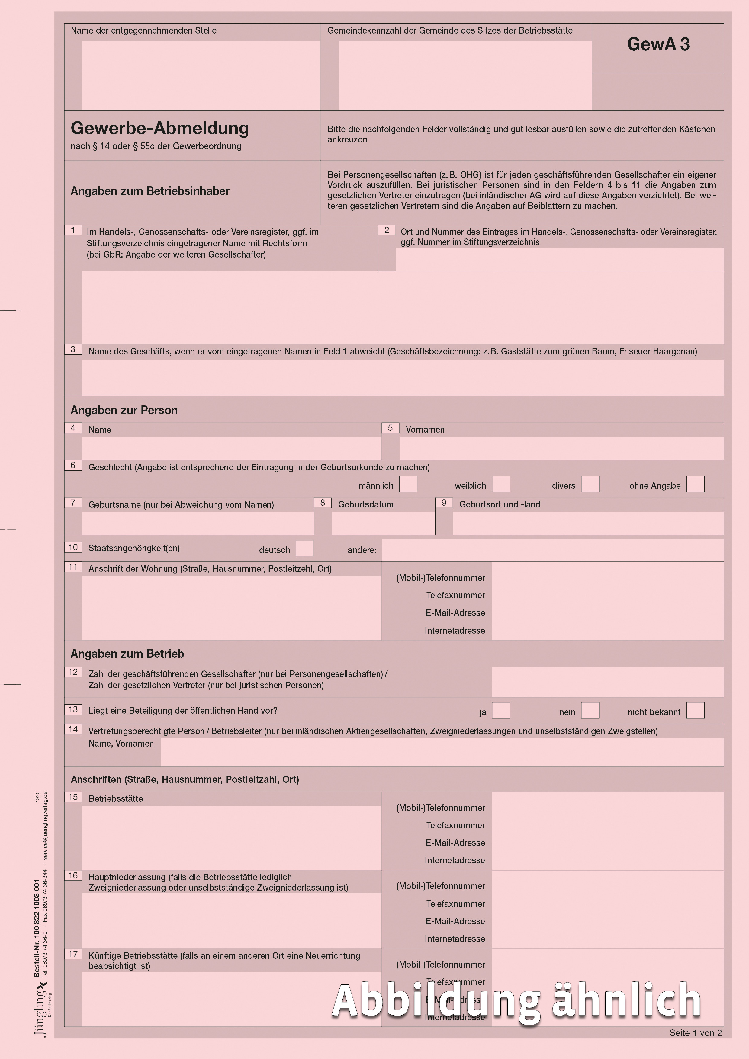 GewA 3 (Gewerbeabmeldung), A4