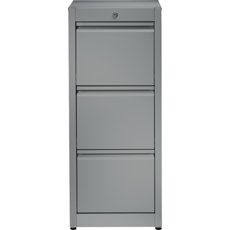 MAUSER Hängeregistraturschränke, einbahnig, 3 Schubladen, Griffleiste - alufarben